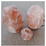 Dark Pink Himalayan Salt Lot including 2 Lamps