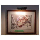 Framed Walter Campbell Print with Light