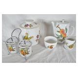 Royal Worcester Tea pot, creamer, sugar, and