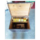 Vintage Wood Box With Masonry Tools