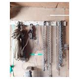 2 Chains with Hooks. Roughly 80" Long, 2 Rope