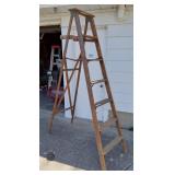 Vintage 6 Step Wood Step Ladder