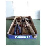 Assorted Tools: Pipe Wrenches, Wood Carving