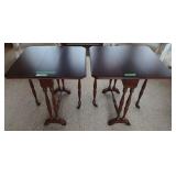 Pair of Bombay Drop Leaf End Tables