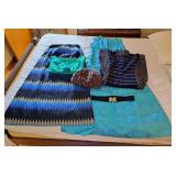 Vintage ladies dresses, skits, belt, and hat.