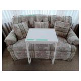 Floral Loveseat with Table-Mate II Tray