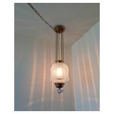 Vintage Opalite Hanging light. 30" high
