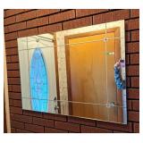Wall hanging mirror. 32" l x 24" H