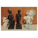 Collection of 4 decorator statues