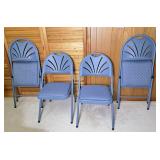 4 Meco folding card table chairs