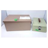 Pair of locking storage boxes