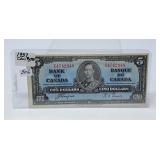 1937 Canada $5 Bill