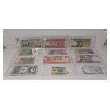 12 Pieces of World Currency including a Zimbabwe