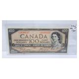 Devils Face 1954 Canada $100 Bill. EF