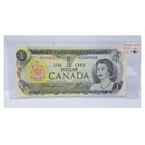 Radar Note. 1973 Canada $1 Bill