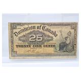 1900 Dominion of Canada 25 Cent Bill