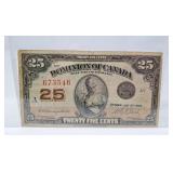 1923 Canada 25 Cent Bill