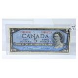 1954 Canada $5 Bill. Good UNC