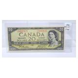 Devils Face 1954 Canada $20 Bill.