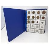 8 pages of foreign coins: Kenya, Kuwait, Latvia,