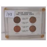 Major Varieties 1965 Canadian Cents
