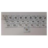 25 Canadian Nickels Starting in the Year 1946.