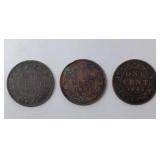 1888 Very Fine, 1892 and 1893 Re Punched 9