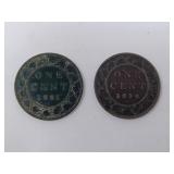 1881 Victorian Penny and 1876 Very Fine Victorian