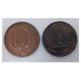 1837 1/2 Penny Province du Bas and 1842 Extremely