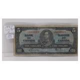 1937 Canada Five Dollar Bill