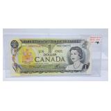 Radar Note. 1973 Canada $1 Bill. UNC