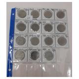 Page of 15 Uncirculated Canada Dollar Coins
