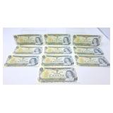 10 Uncirculated Canada 1973 $1 Bills