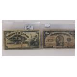 1900 and 1923 Canadian 25 Cent Bills