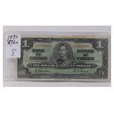 1937 Canadian One Dollar Bill