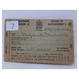 World War II Ration Book. Some Coupons Used.