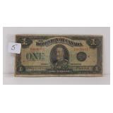 1923 Dominion of Canada One Dollar Bill