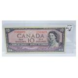 Devils Face 1954 Canada $10 Bill