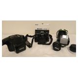 Ricoh XR-S camera with case, 2 lenses, flash and