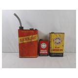 Vintage 2 gallon gasoline tin, boiled linseed oil