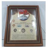 Framed Canadian WW2 Coin and Stamp Collection