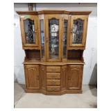 Nice oak 2 piece china cabinet
