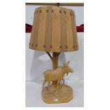MOOSE CARVED TABLE LAMP