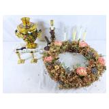 Vintage electric Samovar, electric candles, and