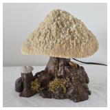 Vintage Retro  Wood Coral Mushroom Lamp