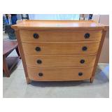 Vintage 4 drawer curved dresser