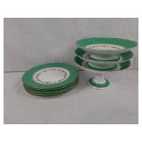 Unmarked teal dish set