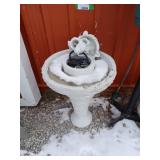 Birdbath with water fountain