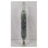 Glass Rolling Pin with marbles 20"L