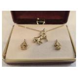 Vintage Avon Unicorn Necklace Earrings Set